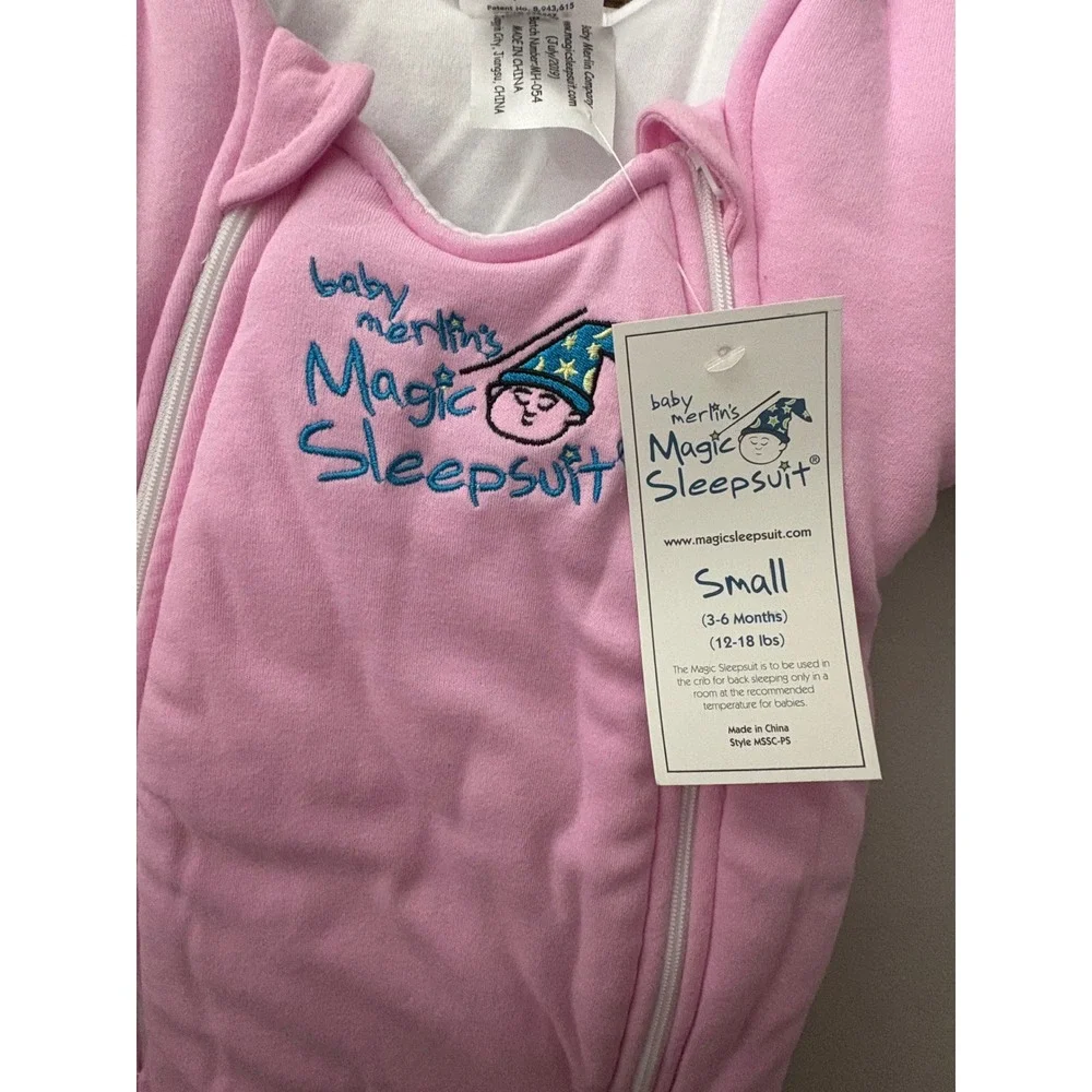 Baby Merlin's Magic Sleepsuit Pink Swaddle Transition Suit Small 3-6 Months